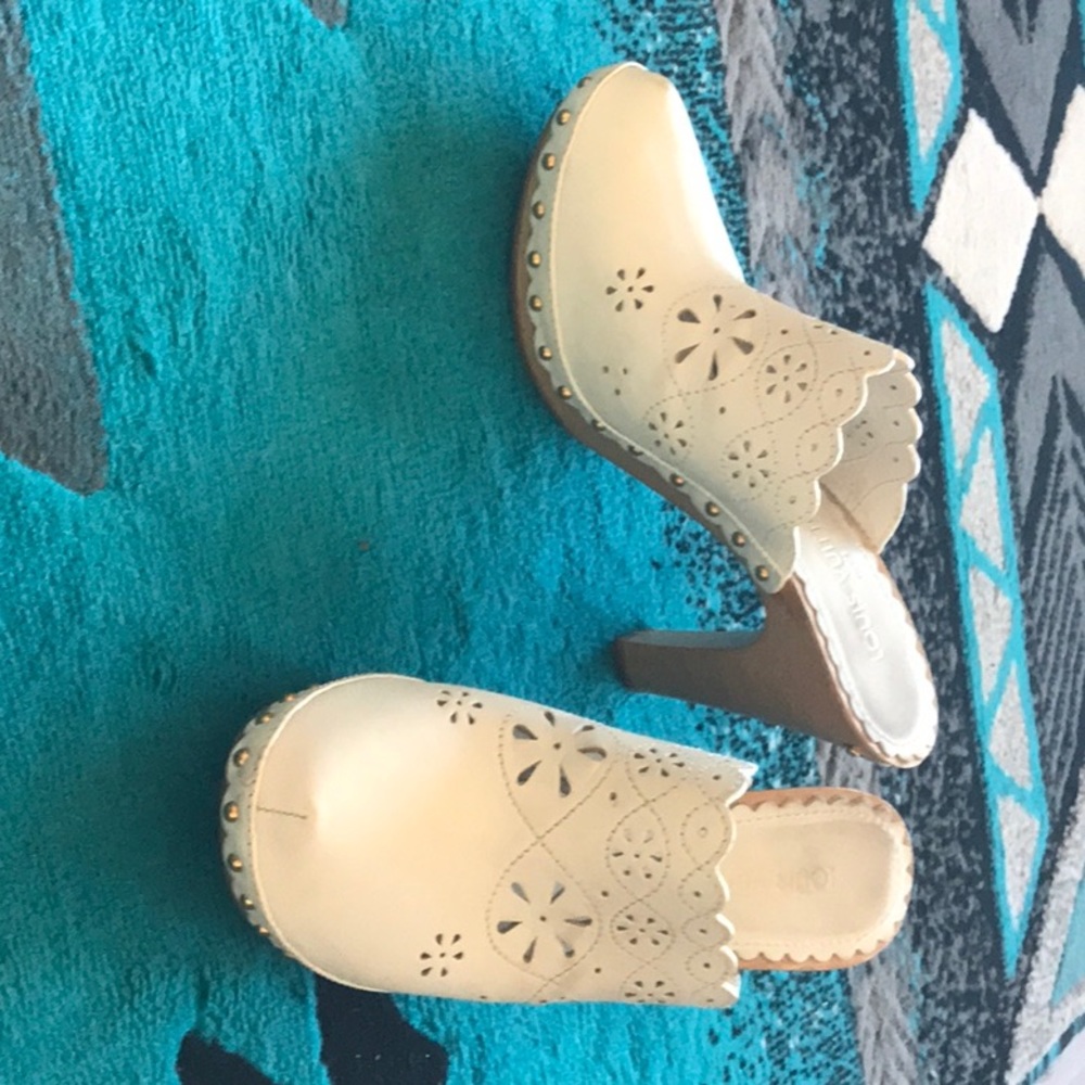 Louis Vuitton clogs.